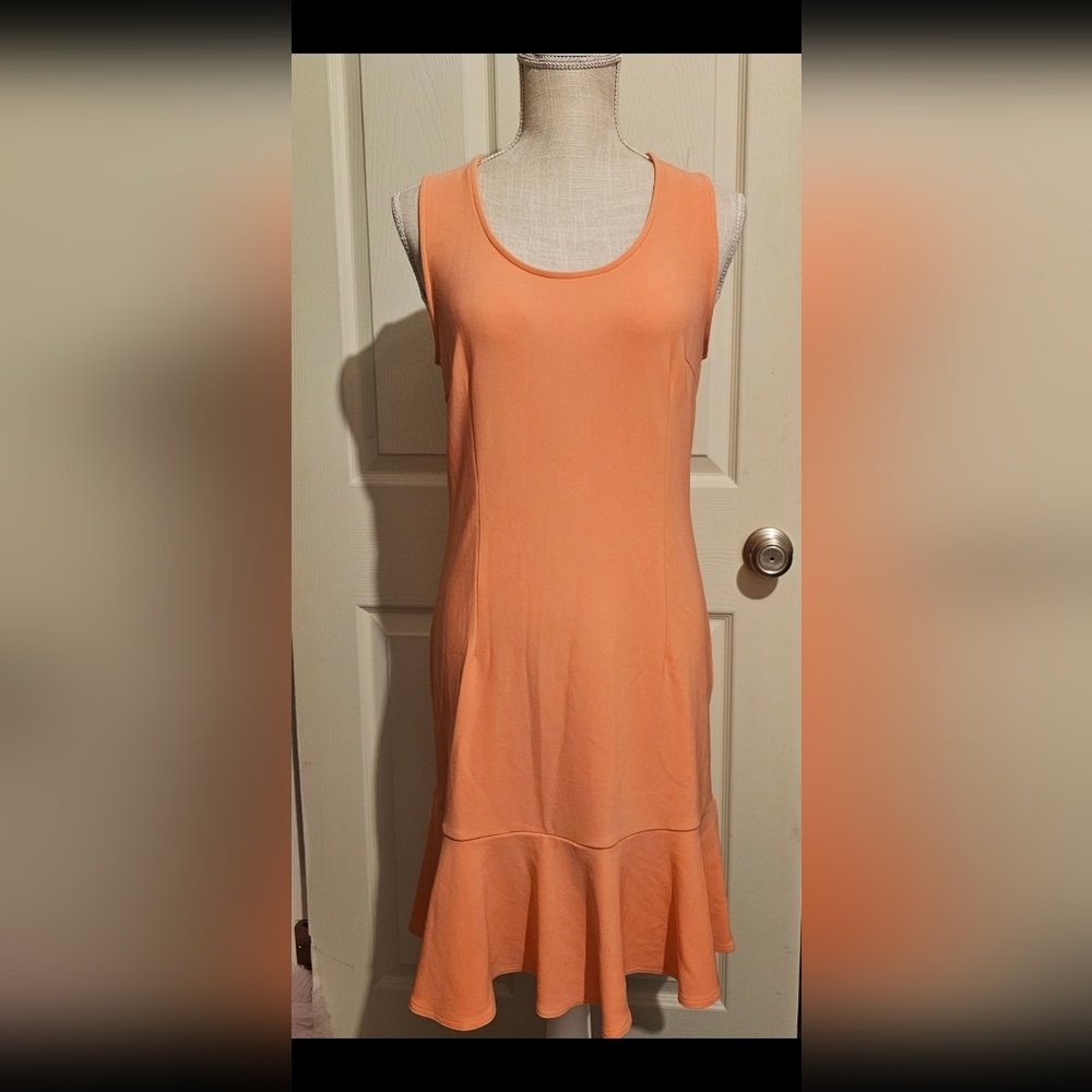 Boston proper peach ruffle dress Sleeveless Size 6
